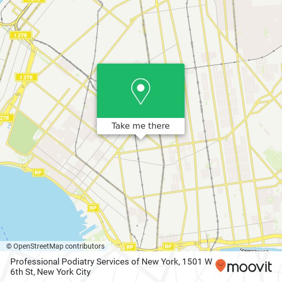 Mapa de Professional Podiatry Services of New York, 1501 W 6th St