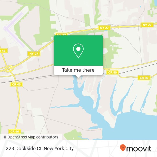 Mapa de 223 Dockside Ct, Moriches, NY 11955