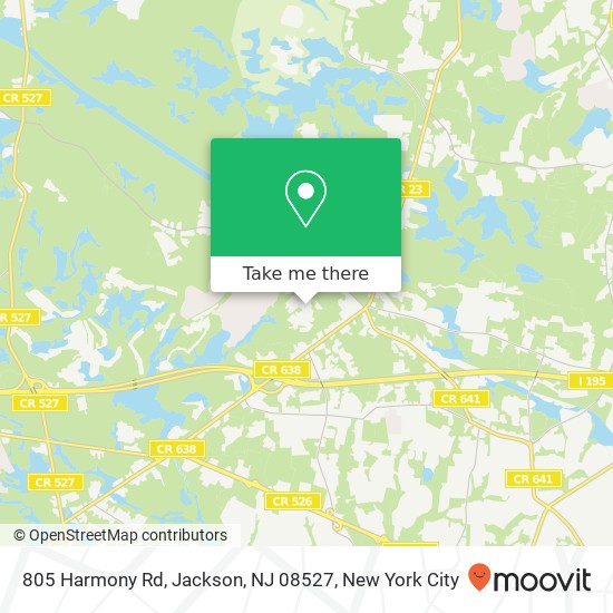 Mapa de 805 Harmony Rd, Jackson, NJ 08527