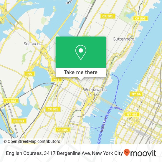 Mapa de English Courses, 3417 Bergenline Ave