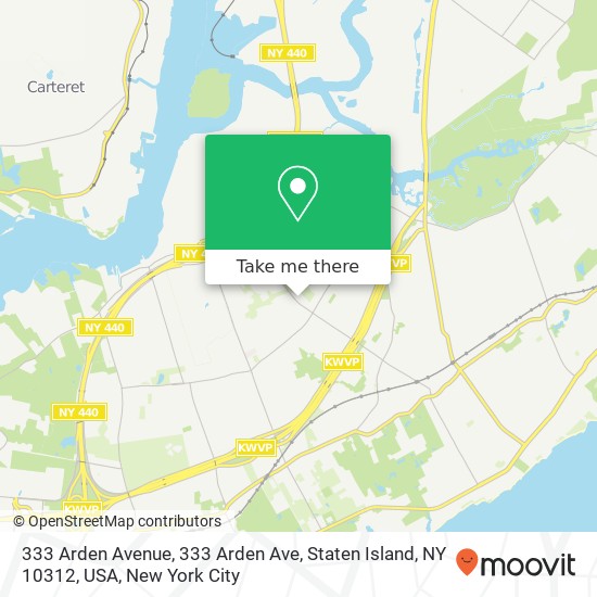 Mapa de 333 Arden Avenue, 333 Arden Ave, Staten Island, NY 10312, USA