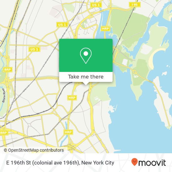 Mapa de E 196th St (colonial ave 196th), Bronx (BRONX), NY 10461