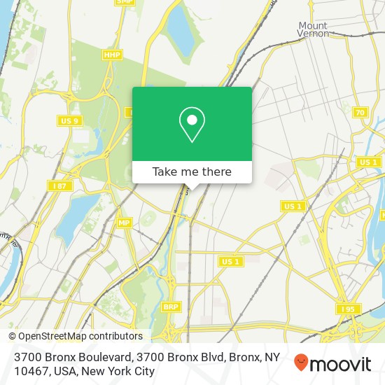 3700 Bronx Boulevard, 3700 Bronx Blvd, Bronx, NY 10467, USA map