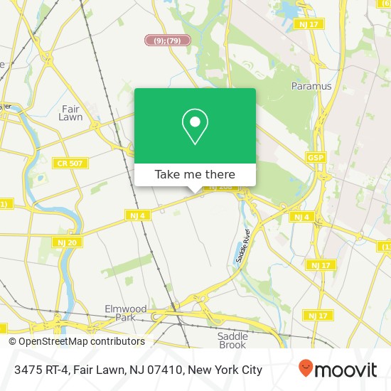 Mapa de 3475 RT-4, Fair Lawn, NJ 07410