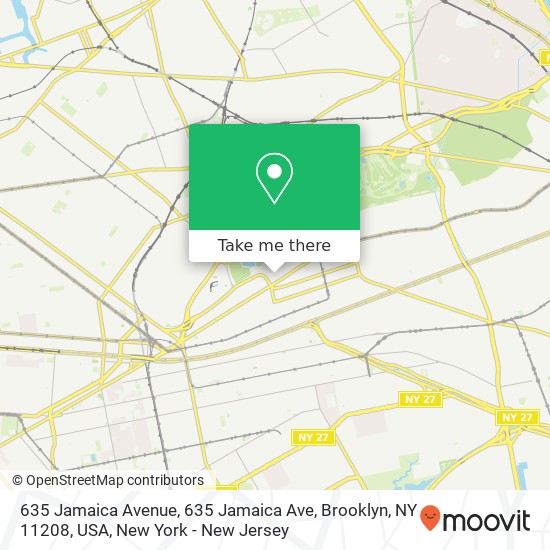 635 Jamaica Avenue, 635 Jamaica Ave, Brooklyn, NY 11208, USA map