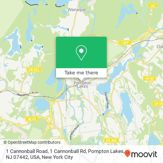 1 Cannonball Road, 1 Cannonball Rd, Pompton Lakes, NJ 07442, USA map