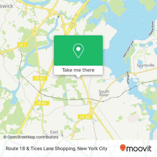 Route 18 & Tices Lane Shopping map
