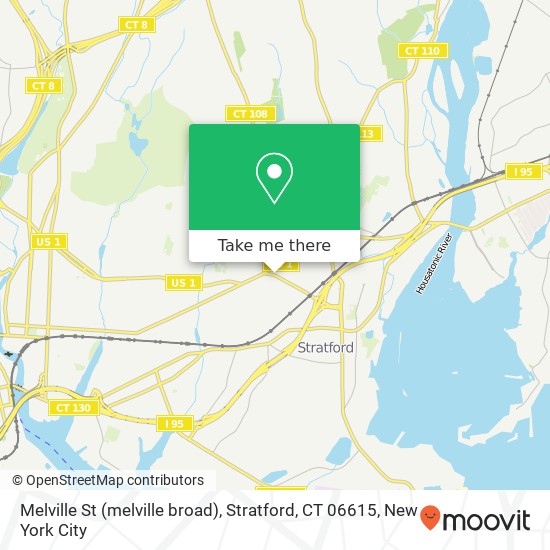 Melville St (melville broad), Stratford, CT 06615 map