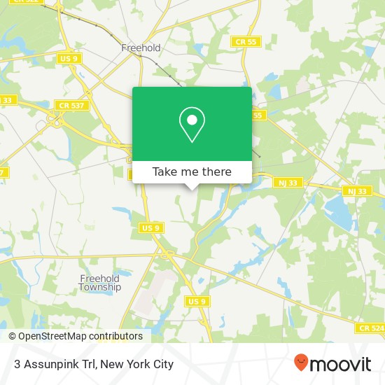 Mapa de 3 Assunpink Trl, Freehold, NJ 07728