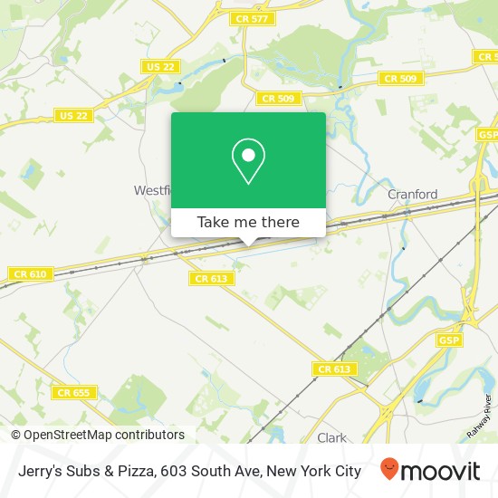 Mapa de Jerry's Subs & Pizza, 603 South Ave