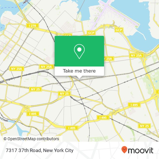 Mapa de 7317 37th Road, 7317 37th Rd, Jackson Heights, NY 11372, USA