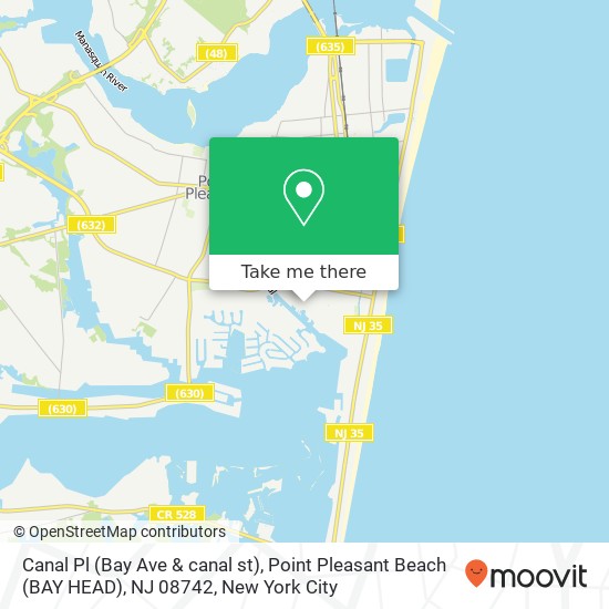 Canal Pl (Bay Ave & canal st), Point Pleasant Beach (BAY HEAD), NJ 08742 map
