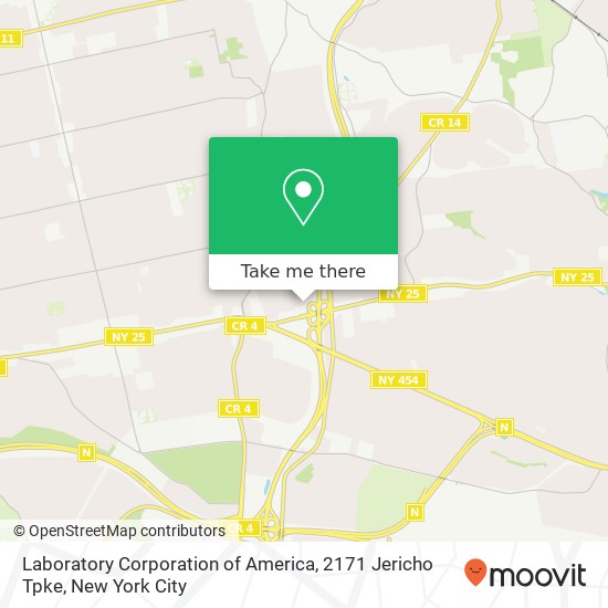 Laboratory Corporation of America, 2171 Jericho Tpke map