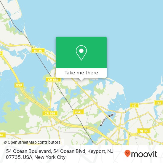 54 Ocean Boulevard, 54 Ocean Blvd, Keyport, NJ 07735, USA map