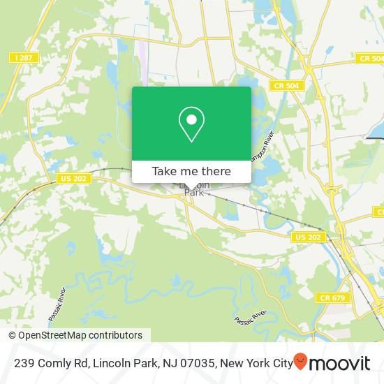 Mapa de 239 Comly Rd, Lincoln Park, NJ 07035