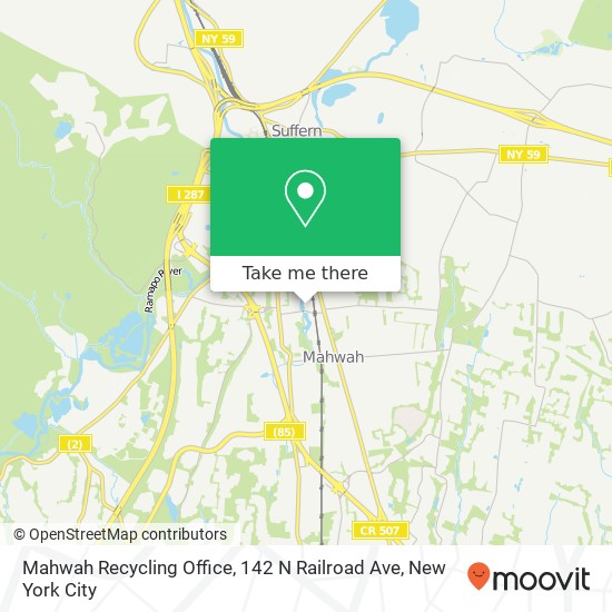Mapa de Mahwah Recycling Office, 142 N Railroad Ave