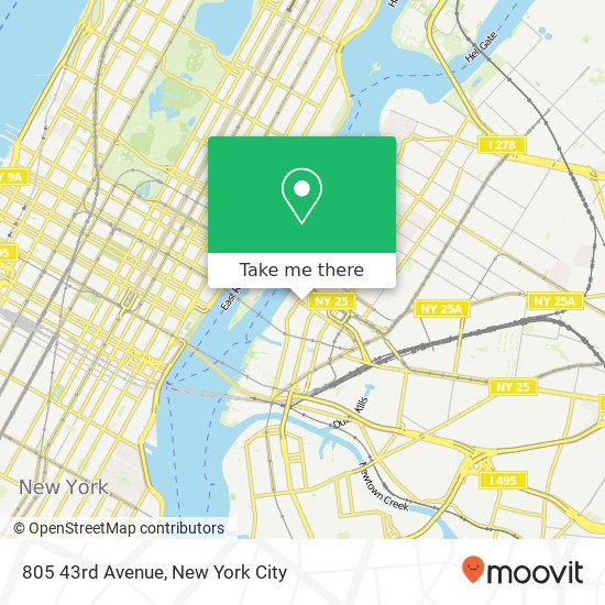 Mapa de 805 43rd Avenue, 805 43rd Ave, Long Island City, NY 11101, USA