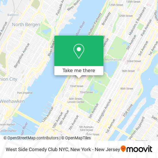 Mapa de West Side Comedy Club NYC