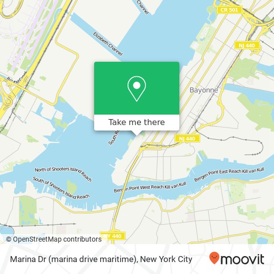 Mapa de Marina Dr (marina drive maritime), Bayonne, NJ 07002