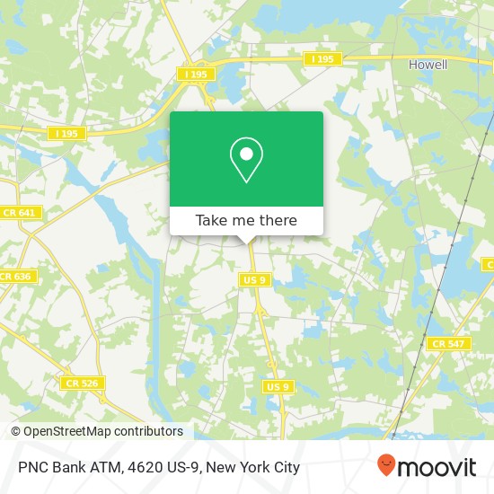 Mapa de PNC Bank ATM, 4620 US-9