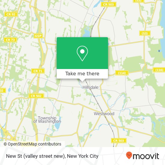 Mapa de New St (valley street new), Hillsdale, NJ 07642