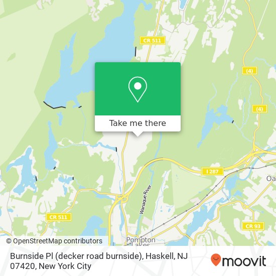 Mapa de Burnside Pl (decker road burnside), Haskell, NJ 07420