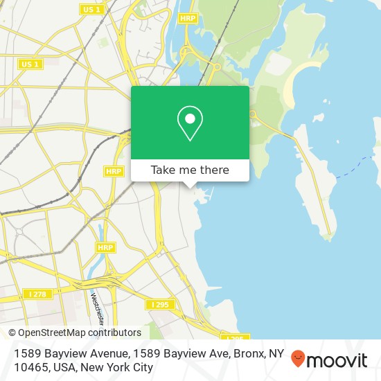 1589 Bayview Avenue, 1589 Bayview Ave, Bronx, NY 10465, USA map