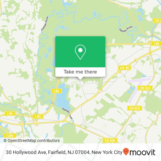 Mapa de 30 Hollywood Ave, Fairfield, NJ 07004