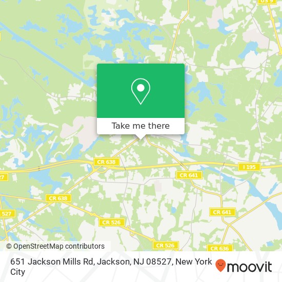 Mapa de 651 Jackson Mills Rd, Jackson, NJ 08527