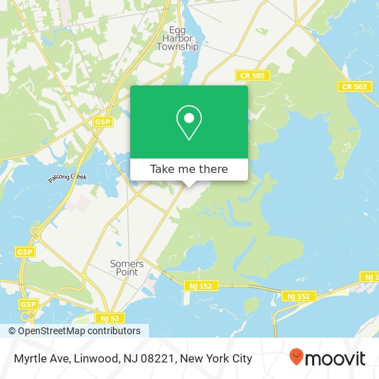 Mapa de Myrtle Ave, Linwood, NJ 08221