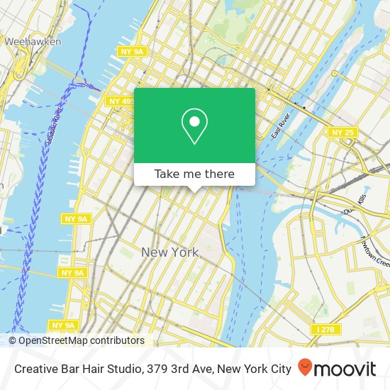 Mapa de Creative Bar Hair Studio, 379 3rd Ave