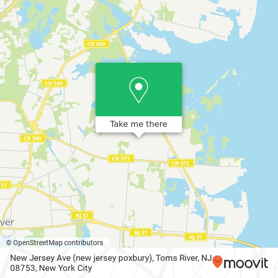 New Jersey Ave (new jersey poxbury), Toms River, NJ 08753 map