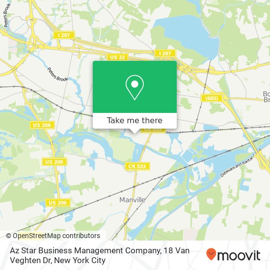 Az Star Business Management Company, 18 Van Veghten Dr map