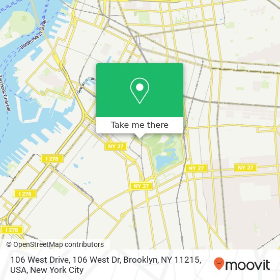 106 West Drive, 106 West Dr, Brooklyn, NY 11215, USA map