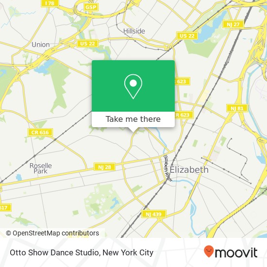 Mapa de Otto Show Dance Studio, 550 North Ave