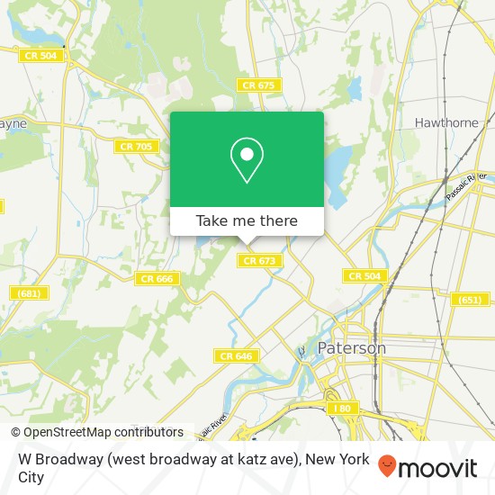 Mapa de W Broadway (west broadway at katz ave), Paterson (PATERSON), NJ 07522