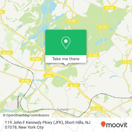 Mapa de 119 John F Kennedy Pkwy (JFK), Short Hills, NJ 07078