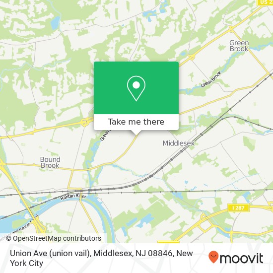 Mapa de Union Ave (union vail), Middlesex, NJ 08846