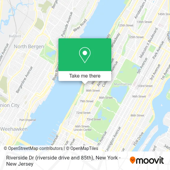 Riverside Dr (riverside drive and 85th) map
