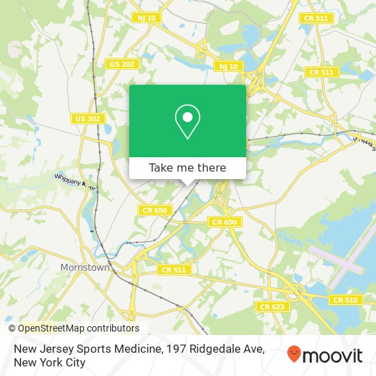 Mapa de New Jersey Sports Medicine, 197 Ridgedale Ave
