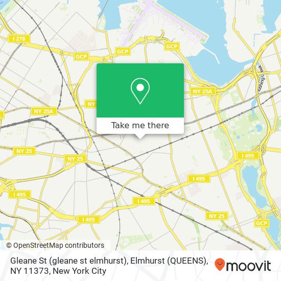 Mapa de Gleane St (gleane st elmhurst), Elmhurst (QUEENS), NY 11373