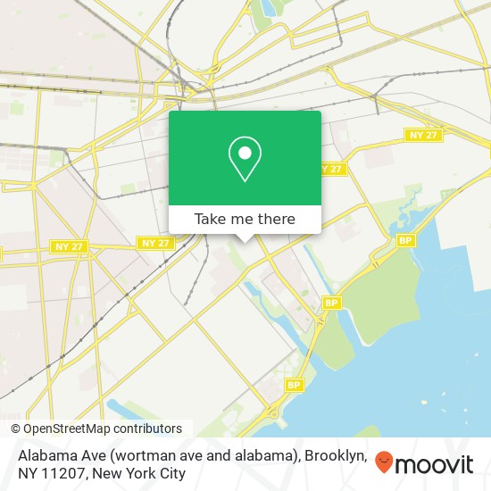 Alabama Ave (wortman ave and alabama), Brooklyn, NY 11207 map