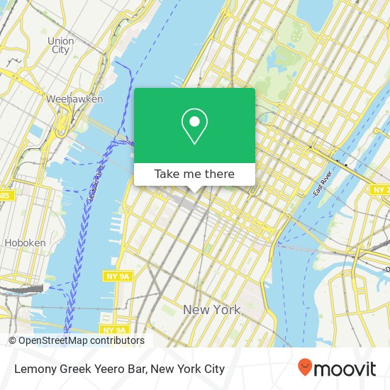 Mapa de Lemony Greek Yeero Bar, 224 W 35th St