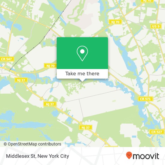 Mapa de Middlesex St, Toms River (Manchester Twp), NJ 08757