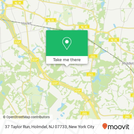 Mapa de 37 Taylor Run, Holmdel, NJ 07733