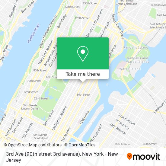 3rd Ave (90th street 3rd avenue) map