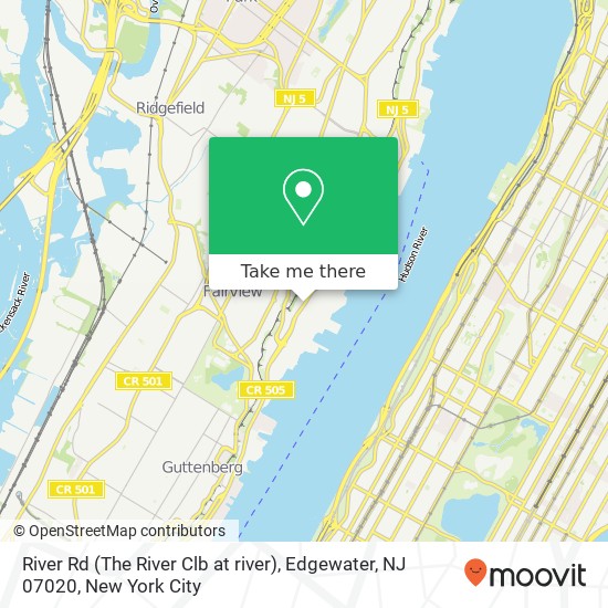 Mapa de River Rd (The River Clb at river), Edgewater, NJ 07020