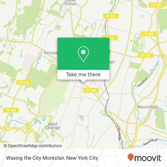 Mapa de Waxing the City Montclair, 652 Bloomfield Ave