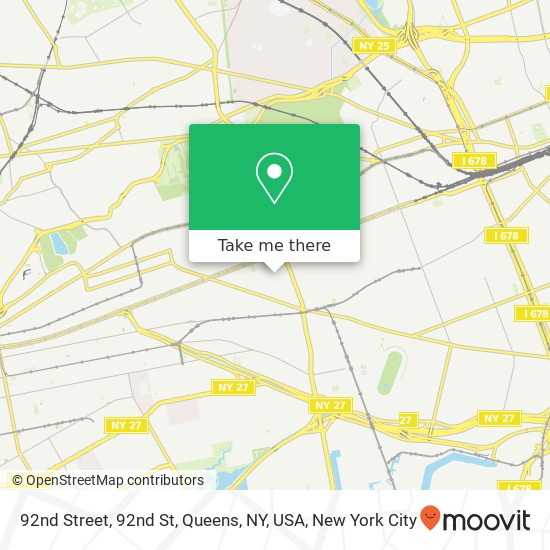 Mapa de 92nd Street, 92nd St, Queens, NY, USA