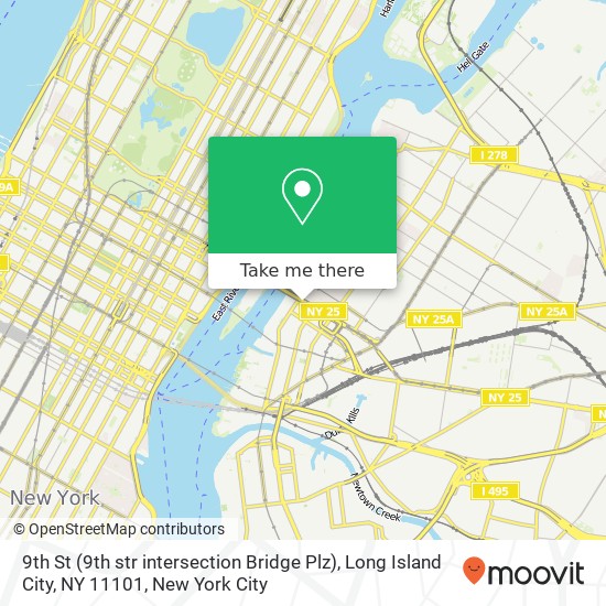 Mapa de 9th St (9th str intersection Bridge Plz), Long Island City, NY 11101